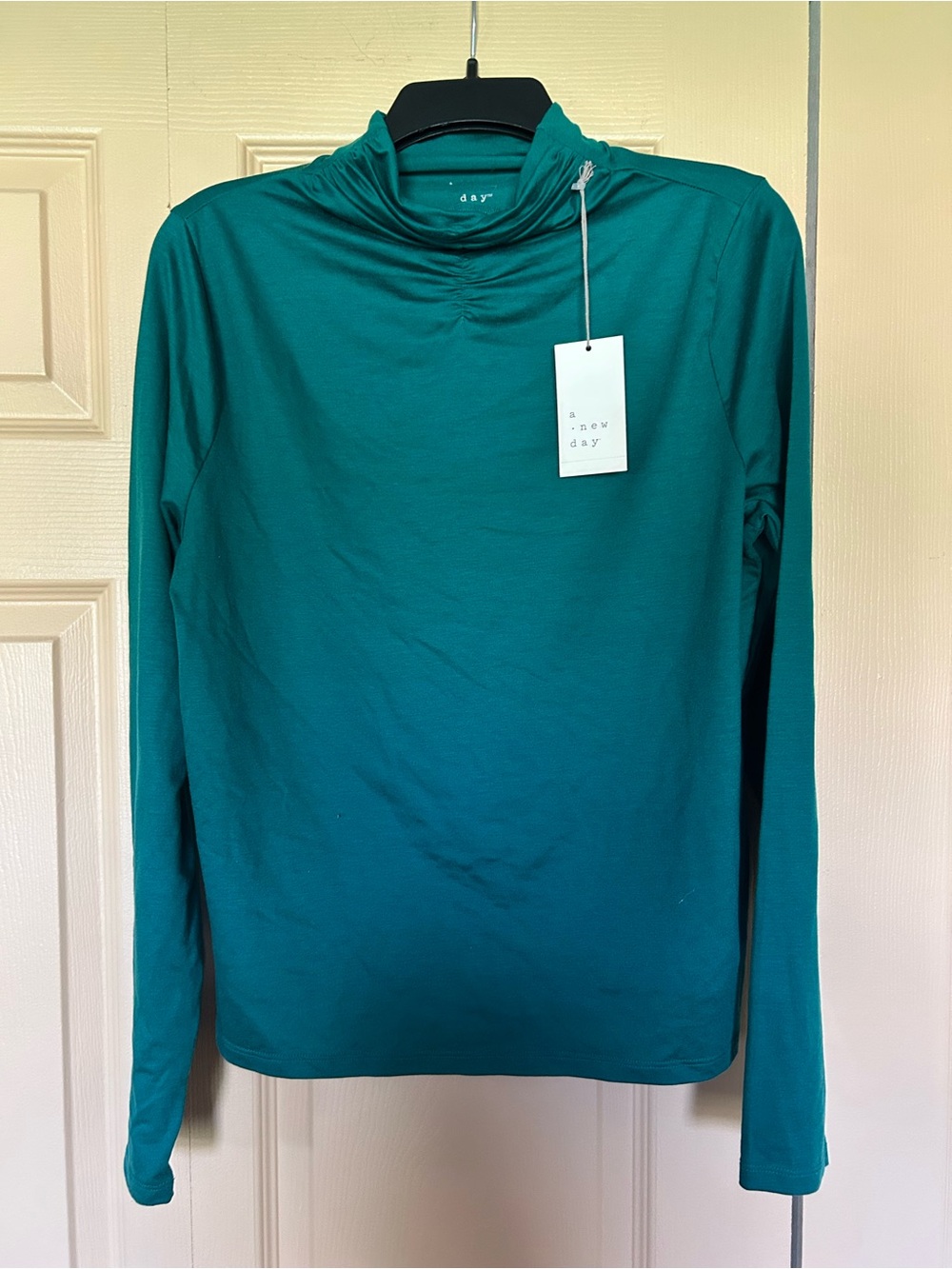 a new day Teal Long-Sleeve Mock Neck Top